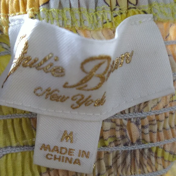 Julie Brown Hampton Floral Print Ruffle Hem Strapless Smocked Dress - Picture 6 of 7